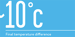 <10°C Final temperature difference